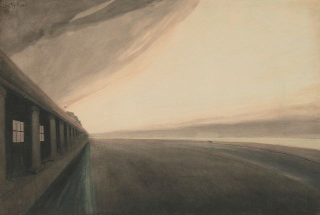 Galeries royales d’Ostende et plage, après l’orage