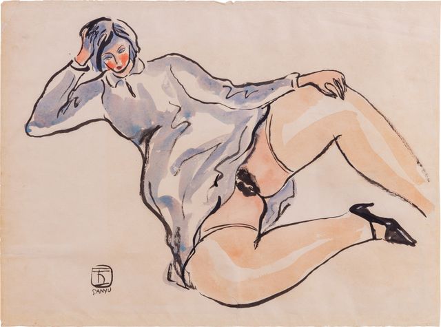 Femme à la robe grise