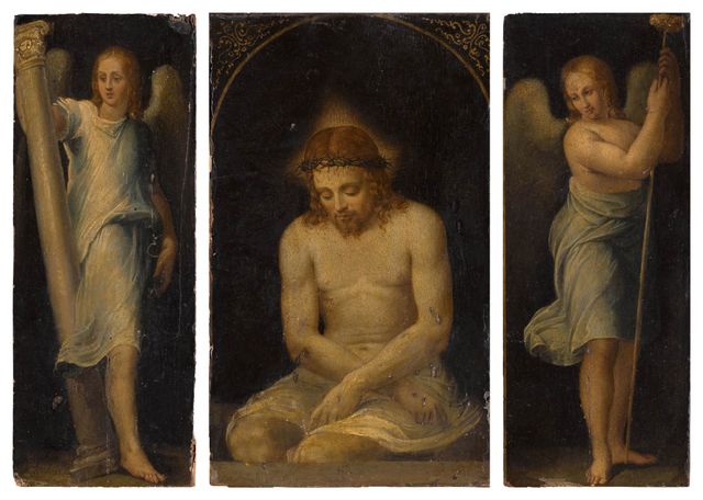 Christ As The Man Of Sorrows, Flanked By Two Angels