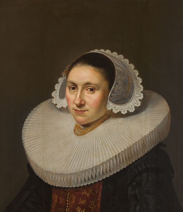 Portrait Of A Lady, Bust-length, In A White Ruff And Black Dress