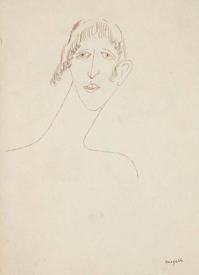 Personnage au long cou, variante non retenue pour "Poèmes d'Amour" de Claire et Yvan Goll