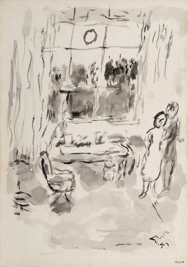 Couple devant la baie de l'atelier