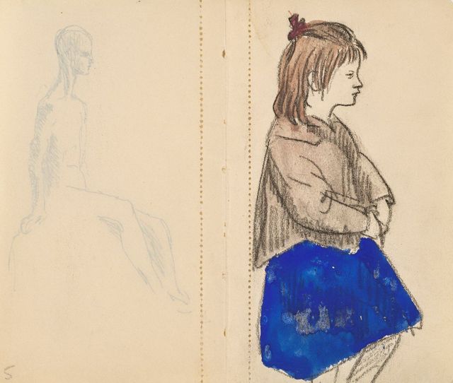 Jeune fille (recto); Étude pour "les Saltimbanques" (verso)