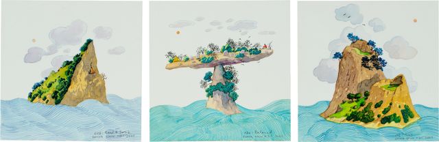 Three works: (i) Read & Drink; (ii) Balanced; (iii) Rest