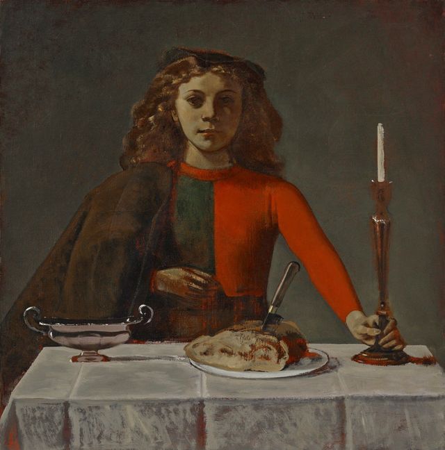 Jeune fille en vert et rouge (Le Chandelier)