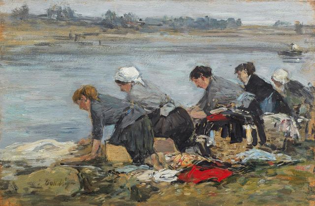 Laveuses au bord de la Touques