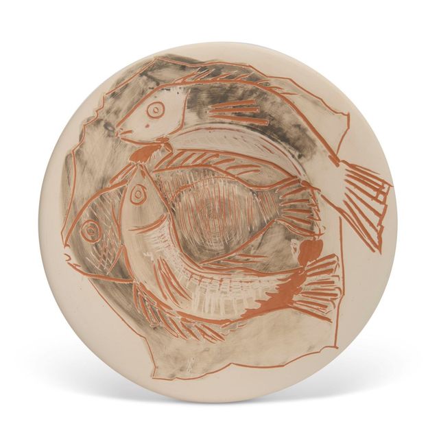 Trois poissons sur fond gris (A.R. 396)