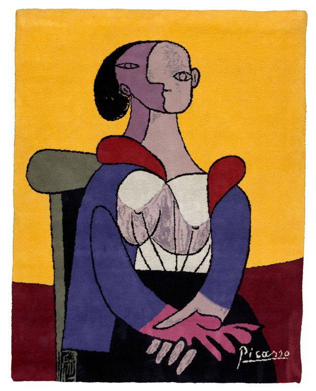 Femme à la chaise sur fond jaune (Woman in a Chair on Yellow Background)