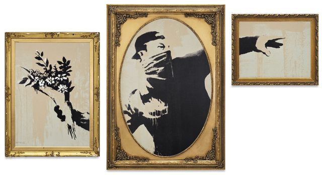 Flower Thrower Triptych (Grey)