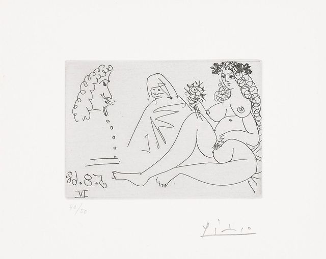 Femme blonde à la fleur (Blonde Woman with Flower), plate 249 from Série 347 (Bl. 1729, Ba. 1746)