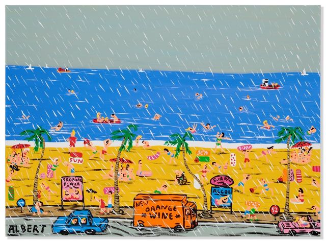 A Heavy Rain Shower on the Beach