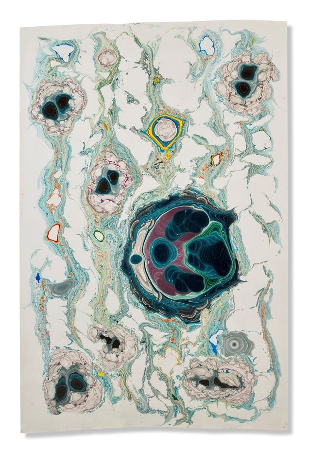 Unstable Talismanic Rendering 25 (with gratitude to master marbler Dirk Lange)