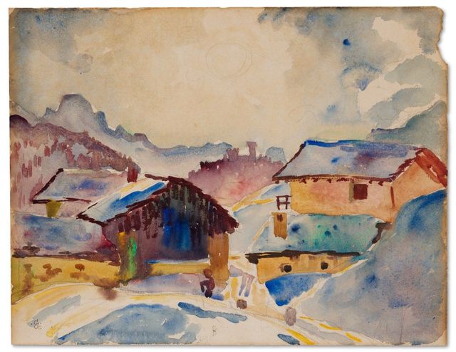 Maloja mit Piz Badile