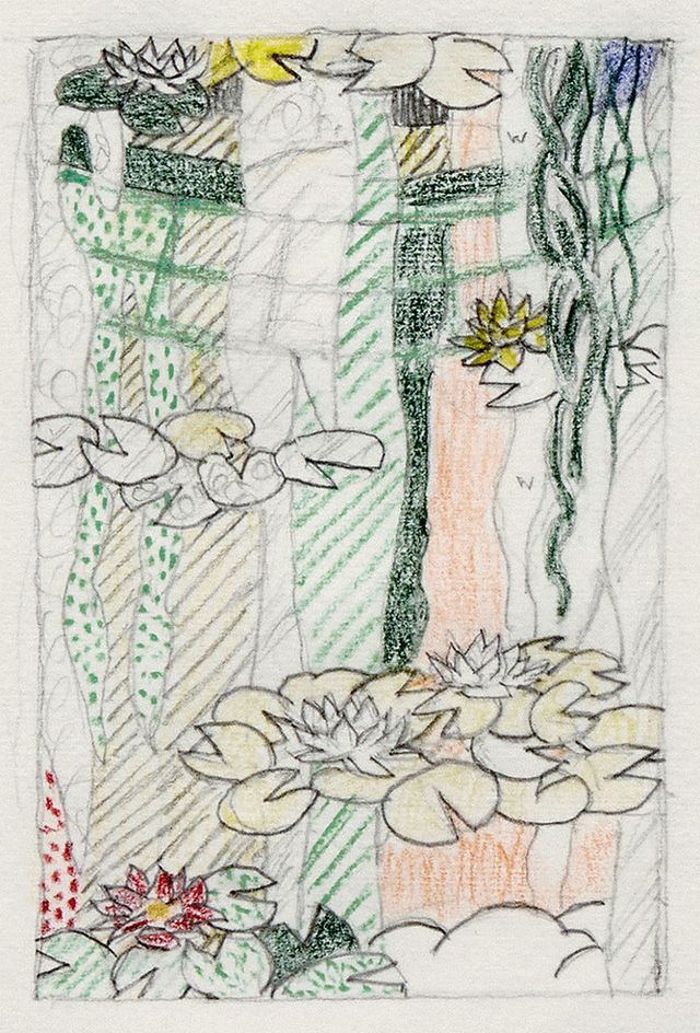 Water Lilies With Japanese Bridge