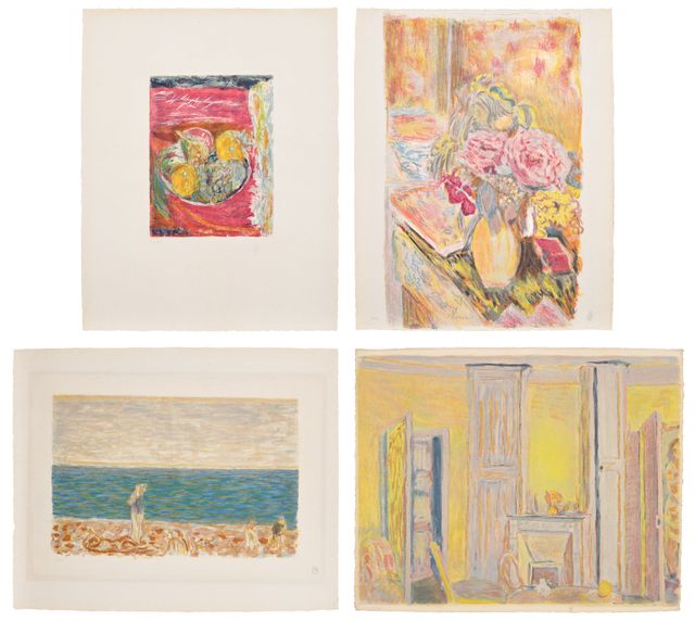 Album Pierre Bonnard, by Jacques Villon: four prints (G. & P. E686; E688; E691; E694)