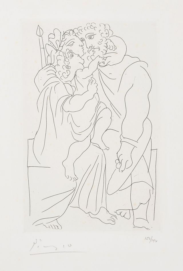 Cinésias et sa famille (Cinésias and His Family), plate 2 from Lysistrata (Bl. 268, Ba. 388, see C. Bks. 24)