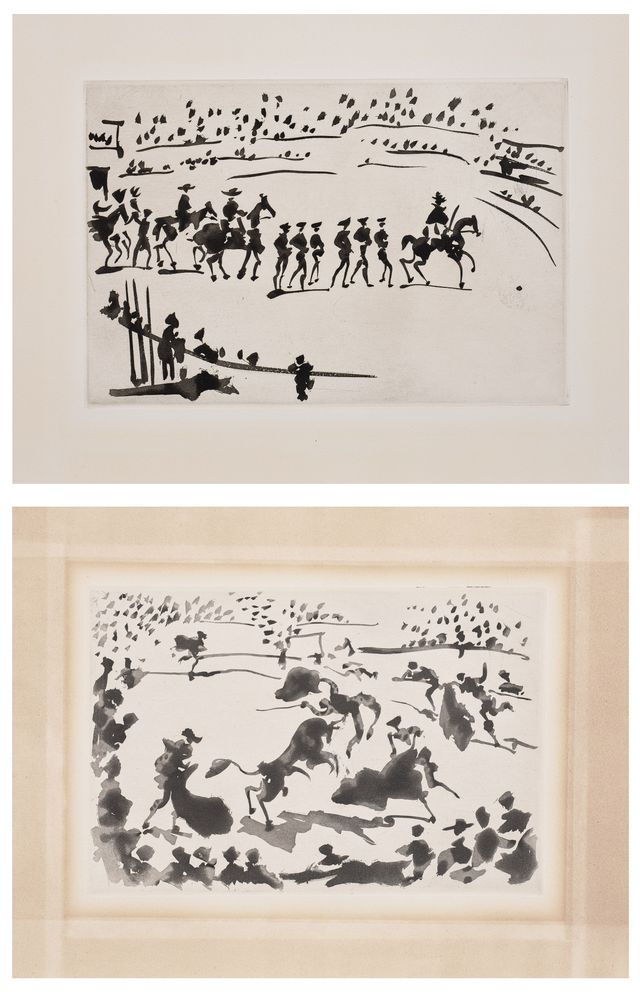 La tauromaquia (Bullfighting): two prints (Bl. 953; 968, Ba. 973; 988, see C. Bks. 100)