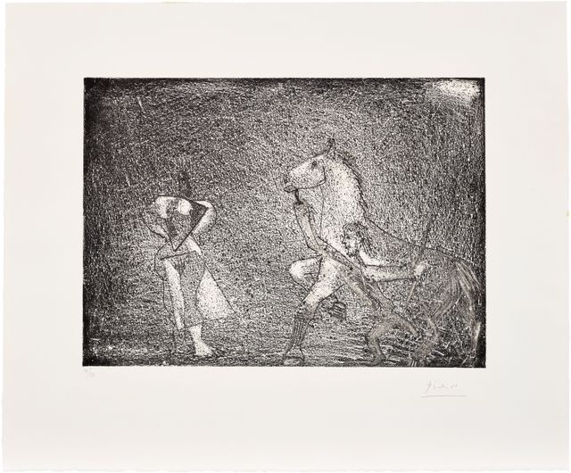 Homme arrêtant un cheval devant une femme (Man Stopping a Horse in Front of a Woman), plate 57 from Série 347 (Bl. 1537, Ba. 1553)