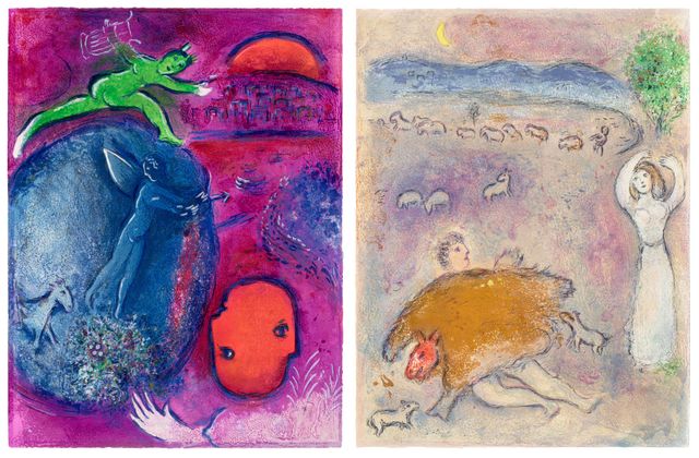 Daphnis et Chloé (Daphnis and Chloé): two prints (M. 311; 317, see C. Bks. 46)