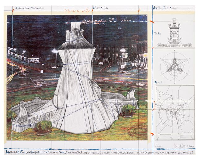 Wrapped Fountain, Project for La Fontana de Jujol, Plaza de España, Barcelona (S. 202)