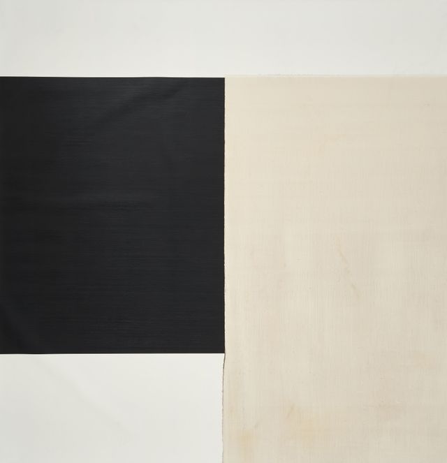 Exposed Painting: Grey Black, Yellow, White