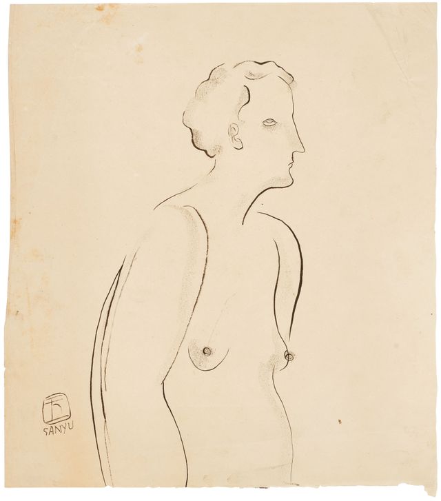 Buste de femme de profil