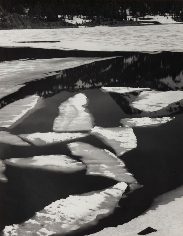 Ice on Tioga Lake, Yosemite National Park, 1965