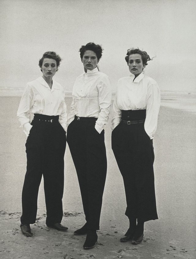 Marie Sophie Wilson, Lynne Koester, Tatjana Patitz, Comme des Garçons, le Touquet, France, 1987