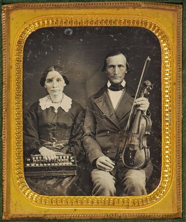 Musician Couple with Accordion and Violin, 1856