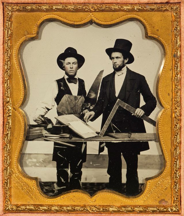 Two Carpenters with Tools, 1857