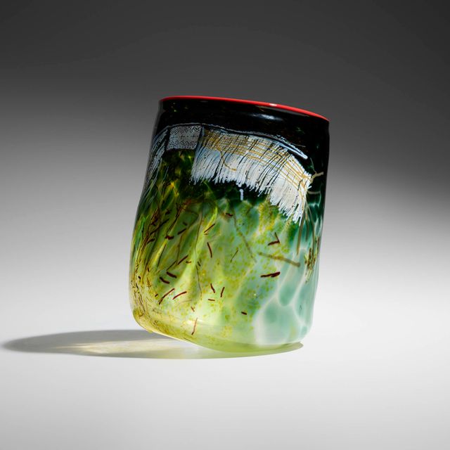 Yellow Soft Cylinder with Red Orange Lip Wrap