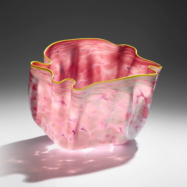 Pink and White Macchia with Yellow Lip Wrap