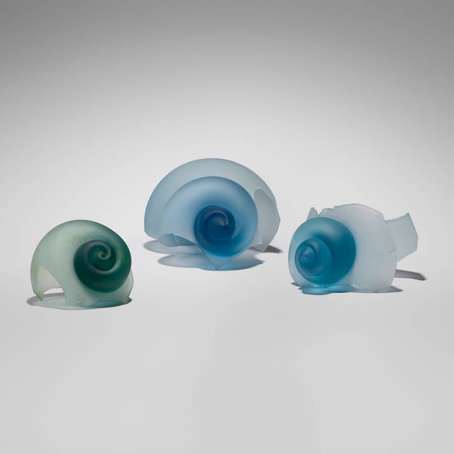 Shell Forms: Aqua (three works)