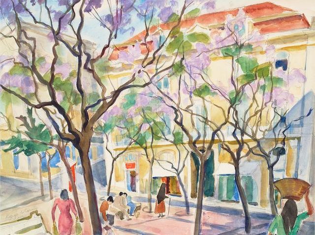 Largo do Carmo, Lisbon 19 1/2 x 26 in. (49.5 x 66 cm)