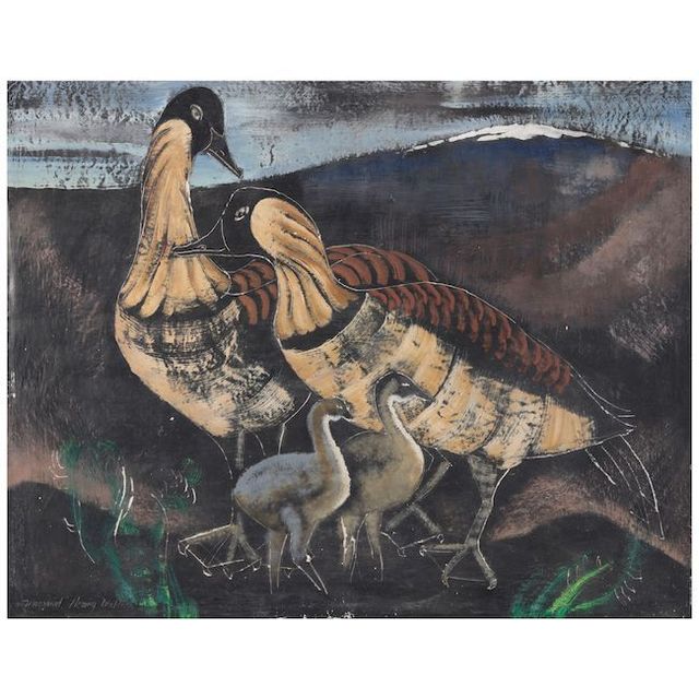 Nēnē Geese at Pohakuloa, Hawaiʻi 28 x 36 in. (71.1 x 91.4 cm)