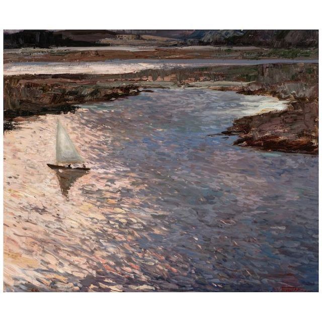 Sailboat in the Sun 25 1/4 x 30 1/8 in.