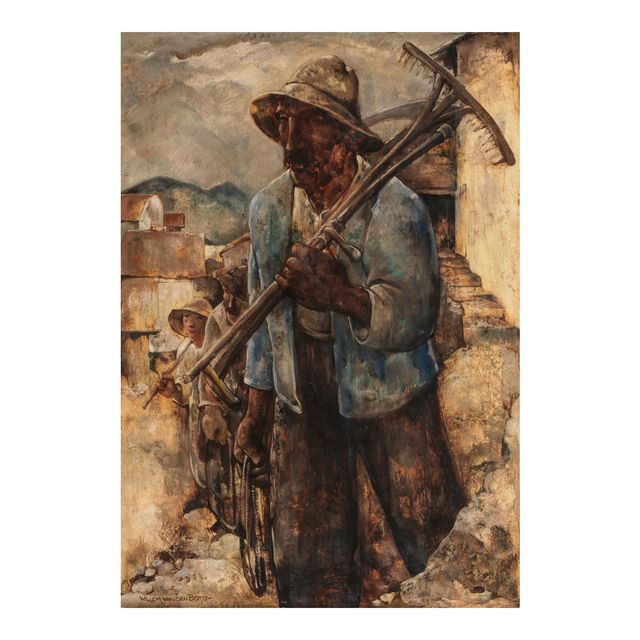 Dutch Farmer and Fisherman on a Wharf (group of two) first 20 1/4 x 14 1/4 in. and second 15 3/4 x 12 in.