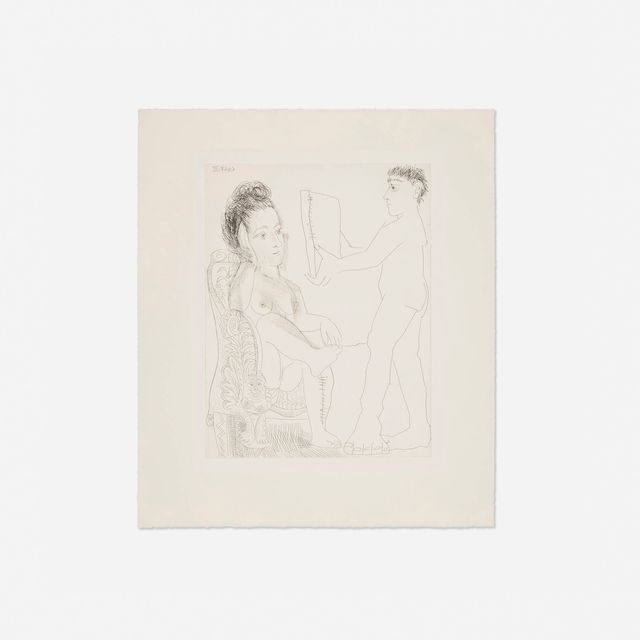 Jeune homme présentant un miroir, ou un portrait, à une femme (from La Série 347)