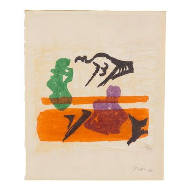 Figures in Red and Green