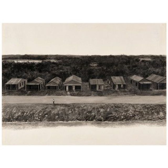 Anochecer sobre fondo blanco