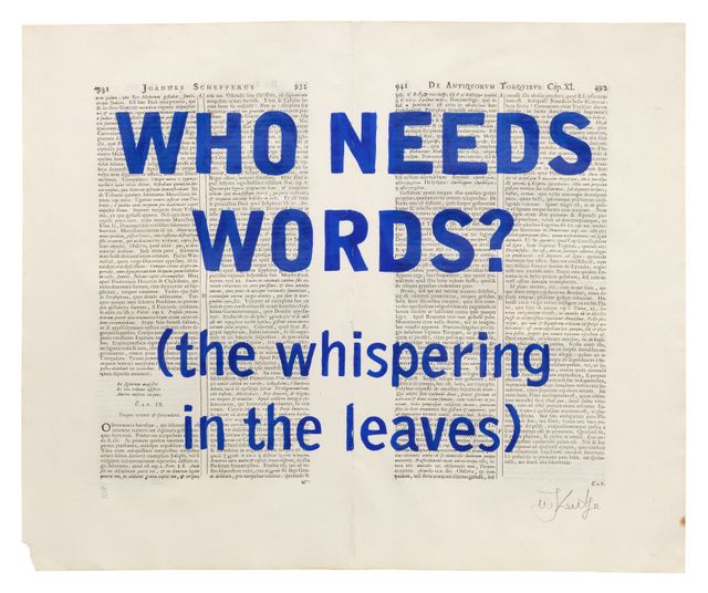 Who Needs Words, from Blue Rubrics