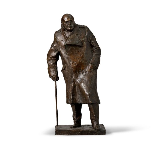 Sir Winston Churchill, maquette for the monument in Parliament Square 51.4 cm. (20 1/4 in.) high