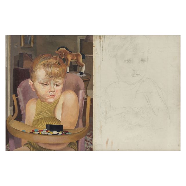 Baby in a Highchair 50.6 x 76 cm. (19 7/8 x 29 7/8 in.)