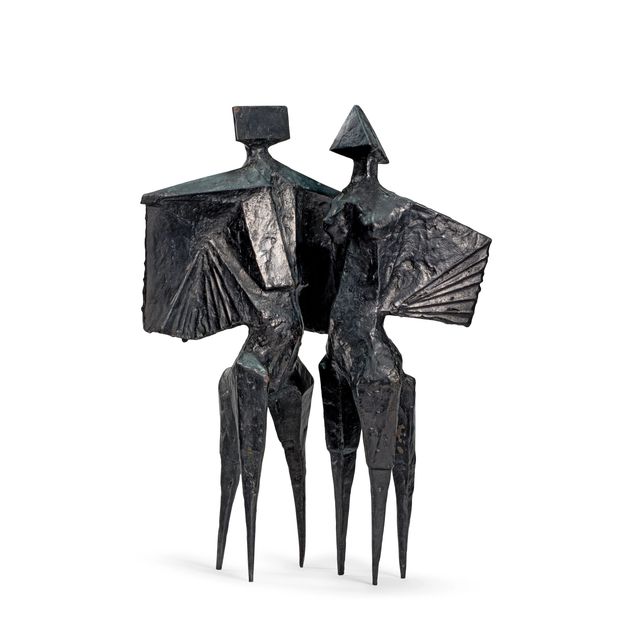 Two Winged Figures 55.6 cm. (21 5/8 in.) high