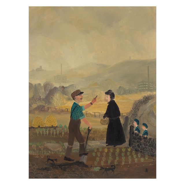 Mother, George and I go to David Bromley's garden 40.3 x 30.2 cm. (15 7/8 x 11 7/8 in.)