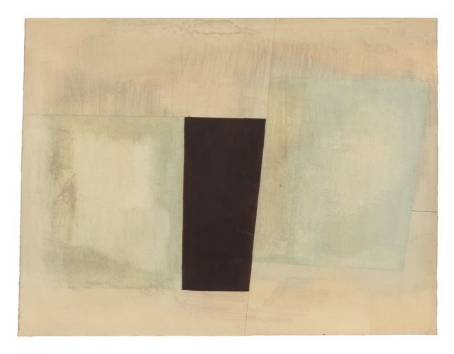 August 64 (invisible blue form) 51.3 x 66 cm. (20 1/4 x 26 in.) (including the artist's prepared backboard)