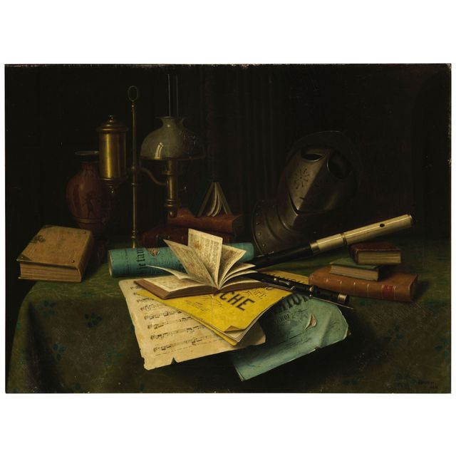 Still Life with Books 28 1/8 x 38 in. (71.4 x 96.5 cm.)