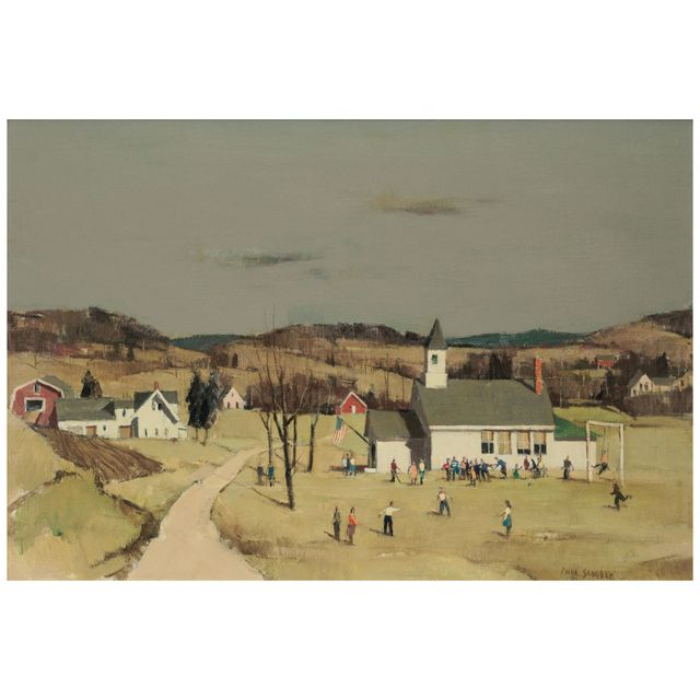 Vermont Schoolhouse 19 1/8 x 28 1/8 in. (48.6 x 71.4 cm.)