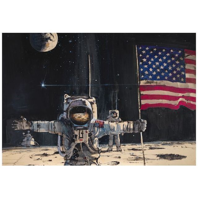 First Men on the Moon, No. 1 34 3/4 x 50 3/4 in. (88.2 x 128.9 cm.)