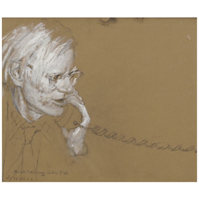 a.w. Talking with Pat 10 1/8 x 11 3/4 in. (25.7 x 29.8 cm.)